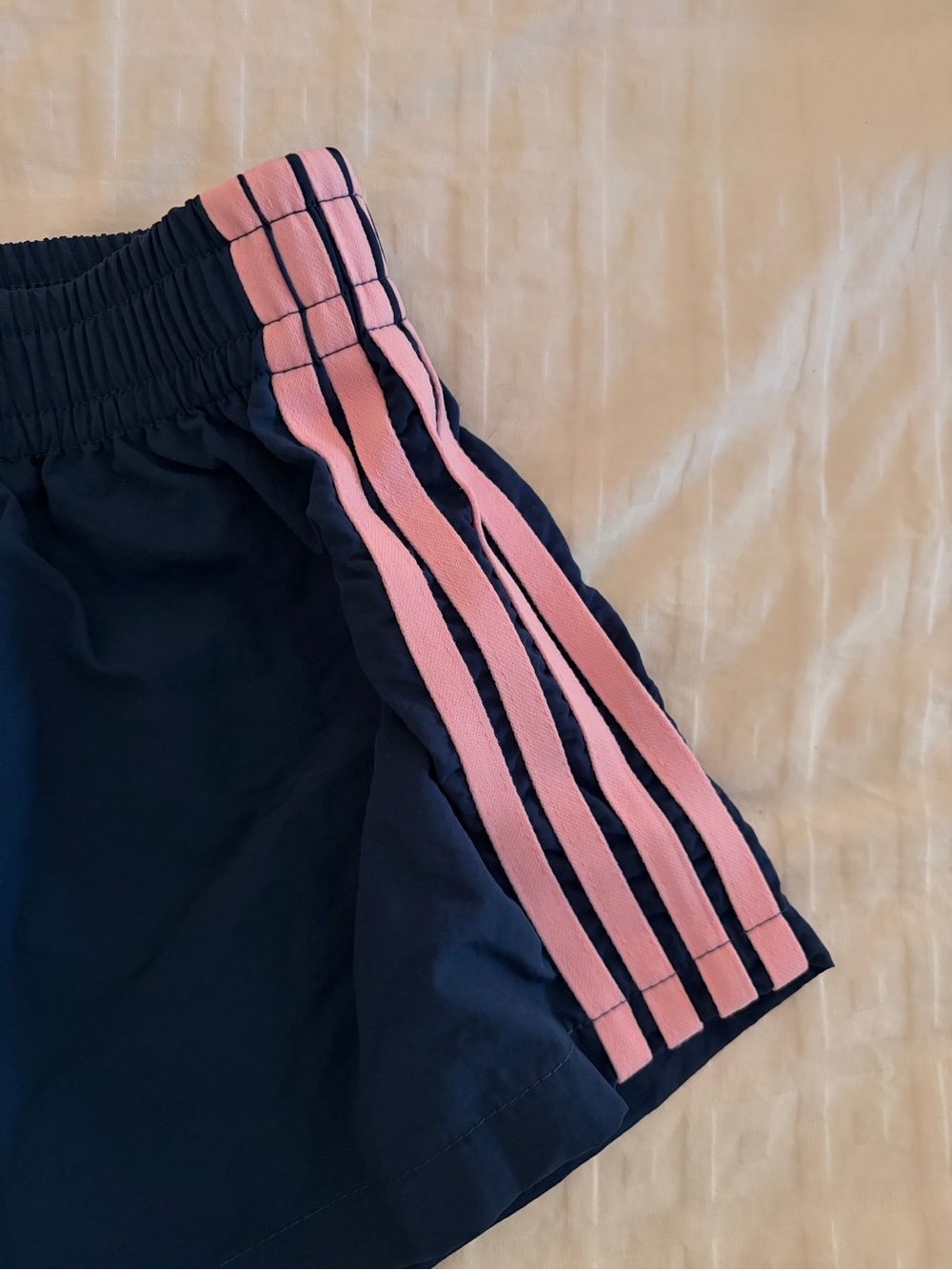 Navy Blue Shorts with Pink Side Stripes